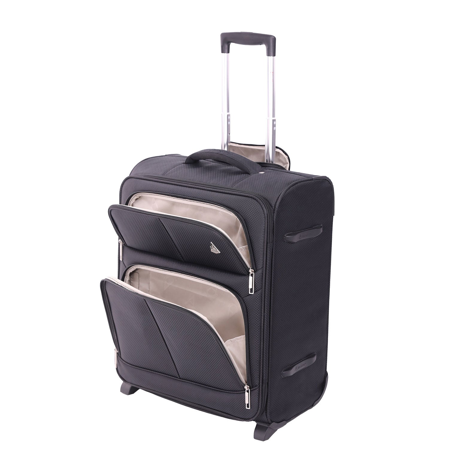 Aerolite 56x45x25cm British Airways Jet2 & easyJet Upgrade Maximum Allowance Large Lightweight 2 Wheel Carry On Hand Cabin Luggage Bag Suitcase 56x45x25 with TSA Approved Lock Black - Aerolite UK