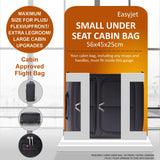 Aerolite 56x45x25cm Easyjet Large Cabin, British Airways Jet2 Maximum Allowance Lightweight 2 Wheel Carry On Hand Cabin Luggage Bag Suitcase 56x45x25 with TSA Approved Lock Black - Aerolite UK