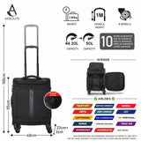 Aerolite Expandable Premium Cabin Suitcase 55x40x23cm to 55x40x26cm – Max Size for Wizz Air Priority, Lufthansa, Eurowings, Norwegian – Lightweight 4-Wheel Carry On Hand Luggage, 50L, Black