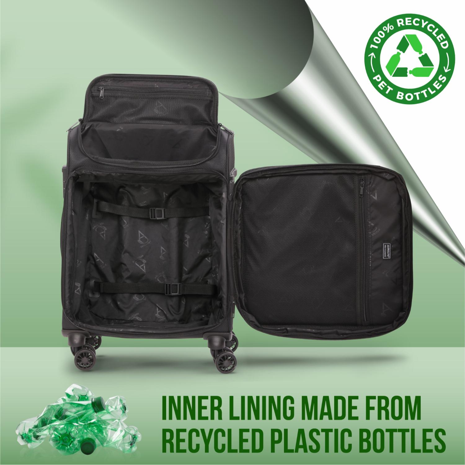 Aerolite Expandable Premium Cabin Suitcase 55x40x23cm to 55x40x26cm – Max Size for Wizz Air Priority, Lufthansa, Eurowings, Norwegian – Lightweight 4-Wheel Carry On Hand Luggage, 50L, Black