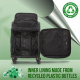 Aerolite Expandable Premium Cabin Suitcase 55x40x23cm to 55x40x26cm – Max Size for Wizz Air Priority, Lufthansa, Eurowings, Norwegian – Lightweight 4-Wheel Carry On Hand Luggage, 50L, Black