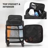 Aerolite Expandable Premium Cabin Suitcase 55x40x23cm to 55x40x26cm – Max Size for Wizz Air Priority, Lufthansa, Eurowings, Norwegian – Lightweight 4-Wheel Carry On Hand Luggage, 50L, Black