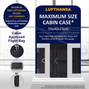 Aerolite Wizz Air Max Cabin Bundle – Expandable 55x40x23cm Suitcase + 40x30x20cm Underseat Holdall - Lightweight, Eco-Friendly Travel Set