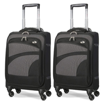 Aerolite Super Lightweight 4 Wheels Soft Shell Cabin & Hold Luggage, Cabin Size Approved for Ryanair (Priority), easyJet (Plus/Large Cabin), British Airways, Delta, Lufthansa, (Cabin 21", Medium 26", Large 30") - Aerolite UK