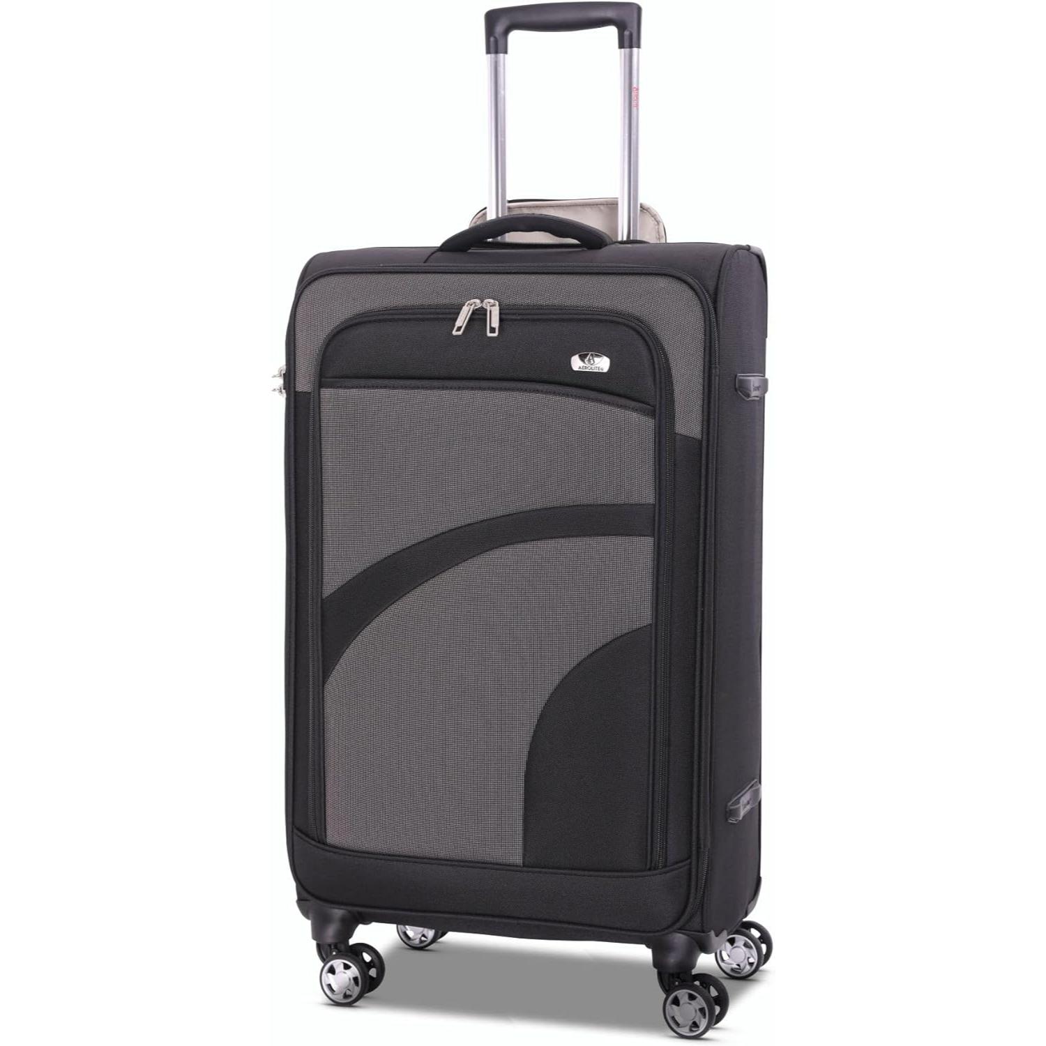Aerolite Super Lightweight 4 Wheels Soft Shell Cabin & Hold Luggage, Cabin Size Approved for Ryanair (Priority), easyJet (Plus/Large Cabin), British Airways, Delta, Lufthansa, (Cabin 21", Medium 26", Large 30") - Aerolite UK