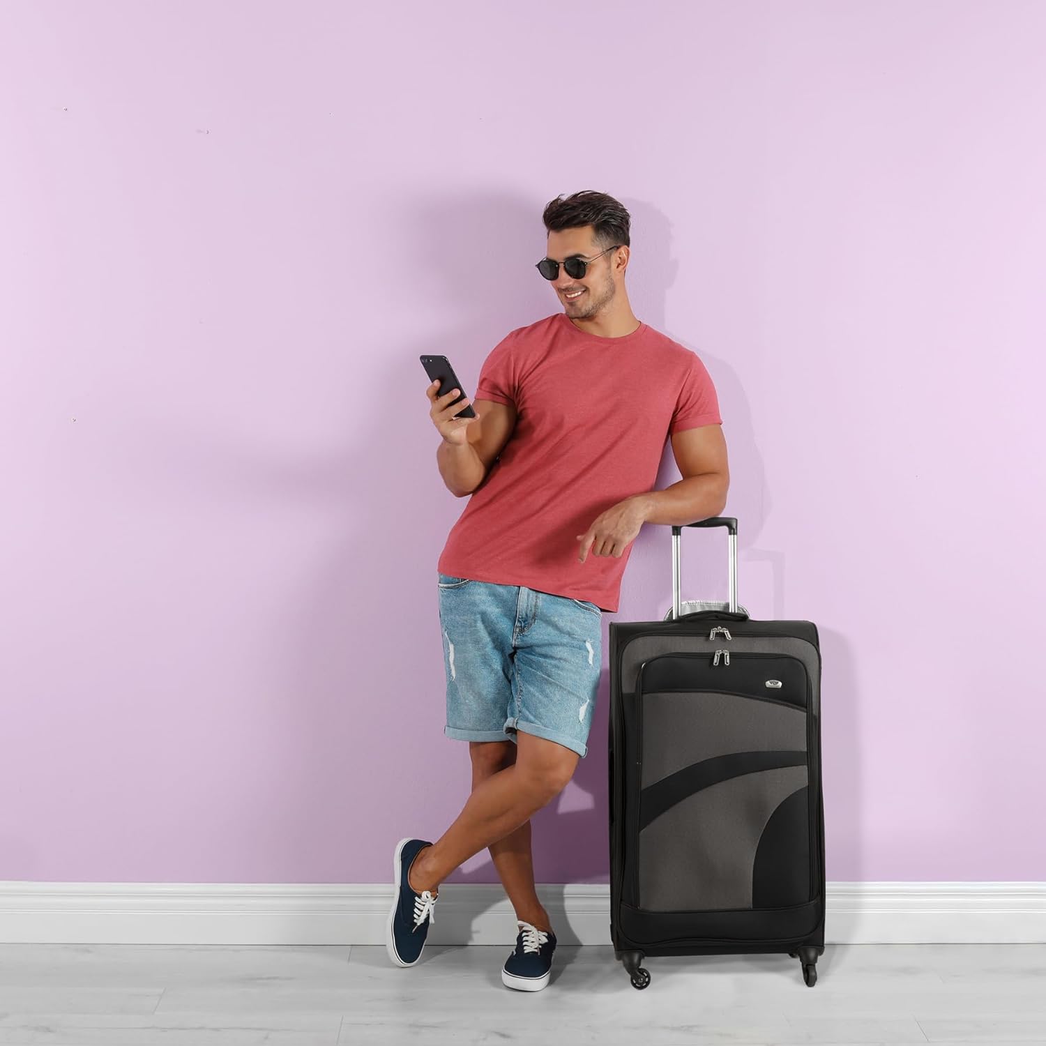 Aerolite Super Lightweight 4 Wheels Soft Shell Cabin & Hold Luggage, Cabin Size Approved for Ryanair (Priority), easyJet (Plus/Large Cabin), British Airways, Delta, Lufthansa, (Cabin 21", Medium 25", Large 29") - Aerolite UK