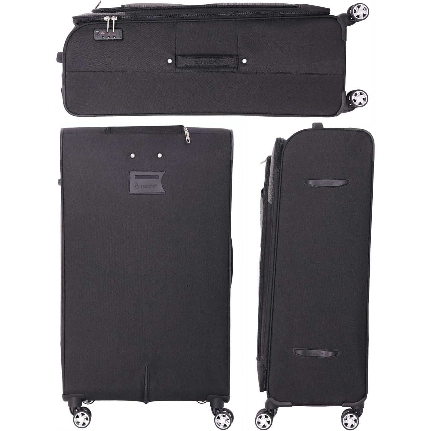 Aerolite Super Lightweight 4 Wheels Soft Shell Cabin & Hold Luggage, Cabin Size Approved for Ryanair (Priority), easyJet (Plus/Large Cabin), British Airways, Delta, Lufthansa, (Cabin 21", Medium 25", Large 29") - Aerolite UK