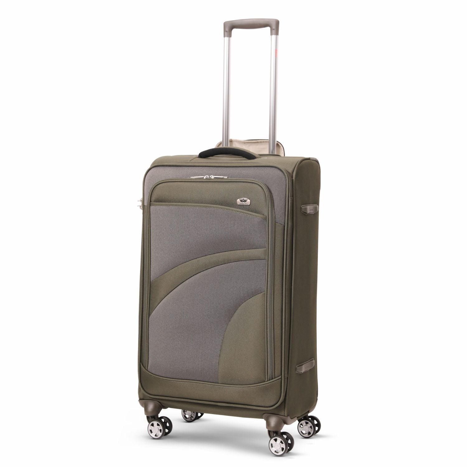 Aerolite 26" Super Lightweight Soft Shell Medium Checked In Hold Luggage Suitcase with 8 Wheels, 67L Capacity - Midnight Fern