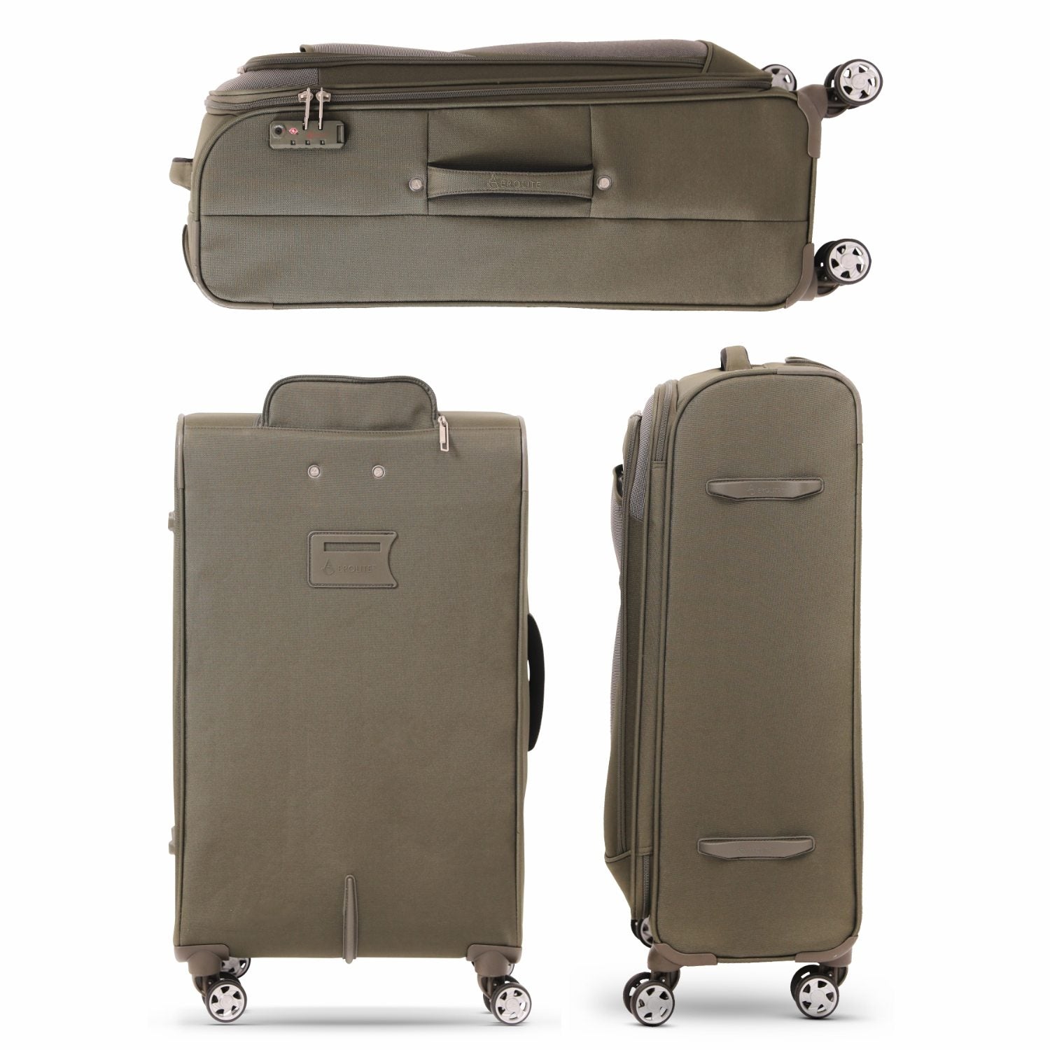 Aerolite 26" Super Lightweight Soft Shell Medium Checked In Hold Luggage Suitcase with 8 Wheels, 67L Capacity - Midnight Fern