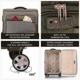 Aerolite 30" Super Lightweight Soft Shell Large Checked In Hold Luggage Suitcase with 8 Wheels, 108L Capacity - Midnight Fern