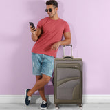 Aerolite 30" Super Lightweight Soft Shell Large Checked In Hold Luggage Suitcase with 8 Wheels, 108L Capacity - Midnight Fern