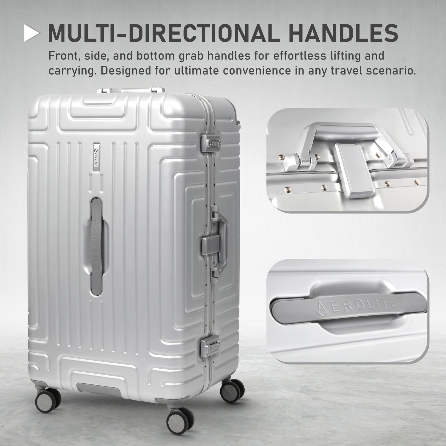 Aerolite Zipperless  Aluminium Frame Trunk, Premium Trunk Suitcase, TSA Latch-Lock, Aluminium Frame, Silent Hinomoto Wheels, 97.6L Large Luggage