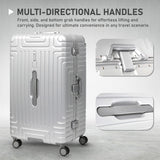Aerolite Zipperless  Aluminium Frame Trunk, Premium Trunk Suitcase, TSA Latch-Lock, Aluminium Frame, Silent Hinomoto Wheels, 97.6L Large Luggage