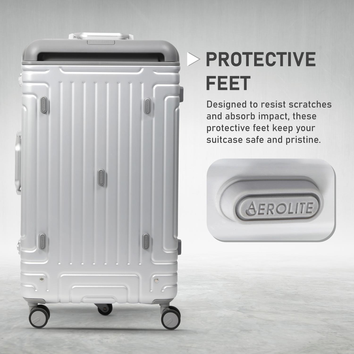 Aerolite Zipperless  Aluminium Frame Trunk, Premium Trunk Suitcase, TSA Latch-Lock, Aluminium Frame, Silent Hinomoto Wheels, 97.6L Large Luggage