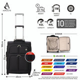 Aerolite Expandable (55x40x20cm) to (55x40x23cm) Ryanair & Wizz Air Priority Max, Lufthansa Max Lightweight Cabin Suitcase
