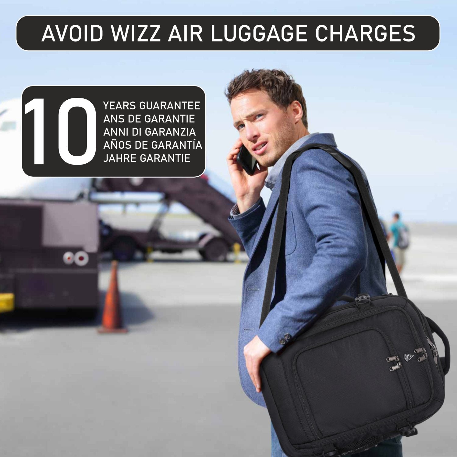 Aerolite 40x30x20cm Ryanair & Wizz Air Maximum Cabin Size Eco-Friendly Backpack ♻️ Lightweight Travel Bag with YKK Zippers & 10-Year Warranty