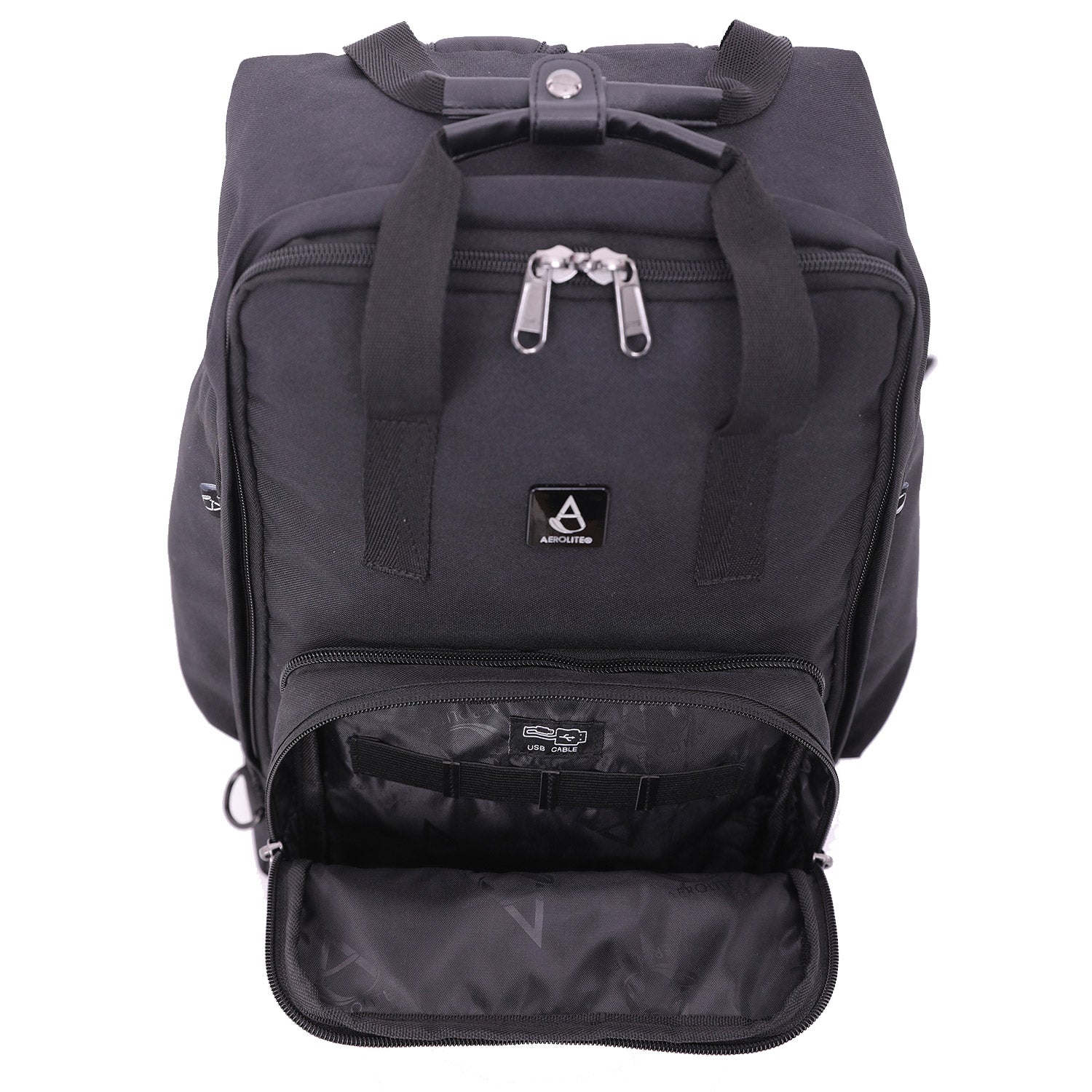 Aerolite 45x36x20 Easyjet Maximum Size Backpack With Removable Small Carry Pouch Recycled Eco-Friendly Shower-Resistant Cabin Luggage Approved Travel Carry On Flight Rucksack with 10 Year Warranty - Aerolite UK