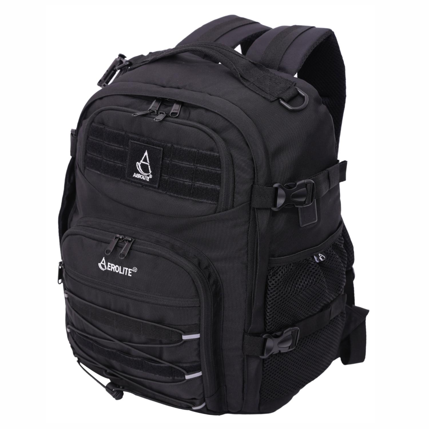 Aerolite 45x36x20cm easyJet Maximum Premium Quality Tactical Backpack, Made From Recycled Eco - Friendly Shower - Resistant Material, 10 Year Brand Warranty + Luggage Scale + TSA Lock - Aerolite UK