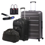 Aerolite Ryanair Ultimate Luggage Set, Priority Cabin Suitcase 55x40x20cm, Underseat Holdall 40x20x25cm, 29” Large Checked Suitcase, Luggage Scale and 2xTSA locks