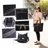 Aerolite 45x36x20cm easyJet Maximum Super Premium Quality Eco Friendly Laptop Bag - Fits up to 16.5", Overnight Hand Cabin Luggage Shoulder Bag Quilted with 10 Year Warranty (Black) + Luggage Scale + TSA Lock - Aerolite UK