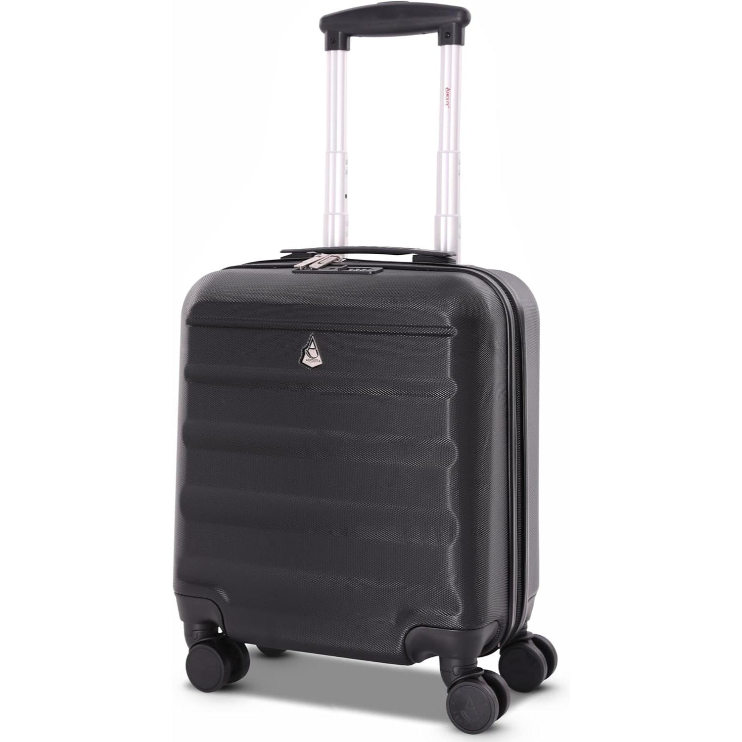 Aerolite 45x36x20cm easyJet Maximum Size 8 Wheel ABS Hard Shell Carry On Hand Cabin Luggage Underseat Flight Travel Bag Spinner Suitcase 45x36x20 with TSA Lock & 5 Year Warranty - Aerolite UK