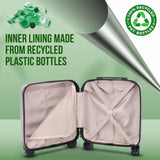 Aerolite 45x36x20cm easyJet Maximum Size 8 Wheel ABS Hard Shell Carry On Hand Cabin Luggage Underseat Flight Travel Bag Spinner Suitcase 45x36x20 with TSA Lock & 5 Year Warranty - Aerolite UK