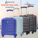 Aerolite 45x36x20cm easyJet Maximum Size Hard Shell Carry On Hand Cabin Luggage Underseat Flight Suitcase with 4 Wheels - Aerolite UK