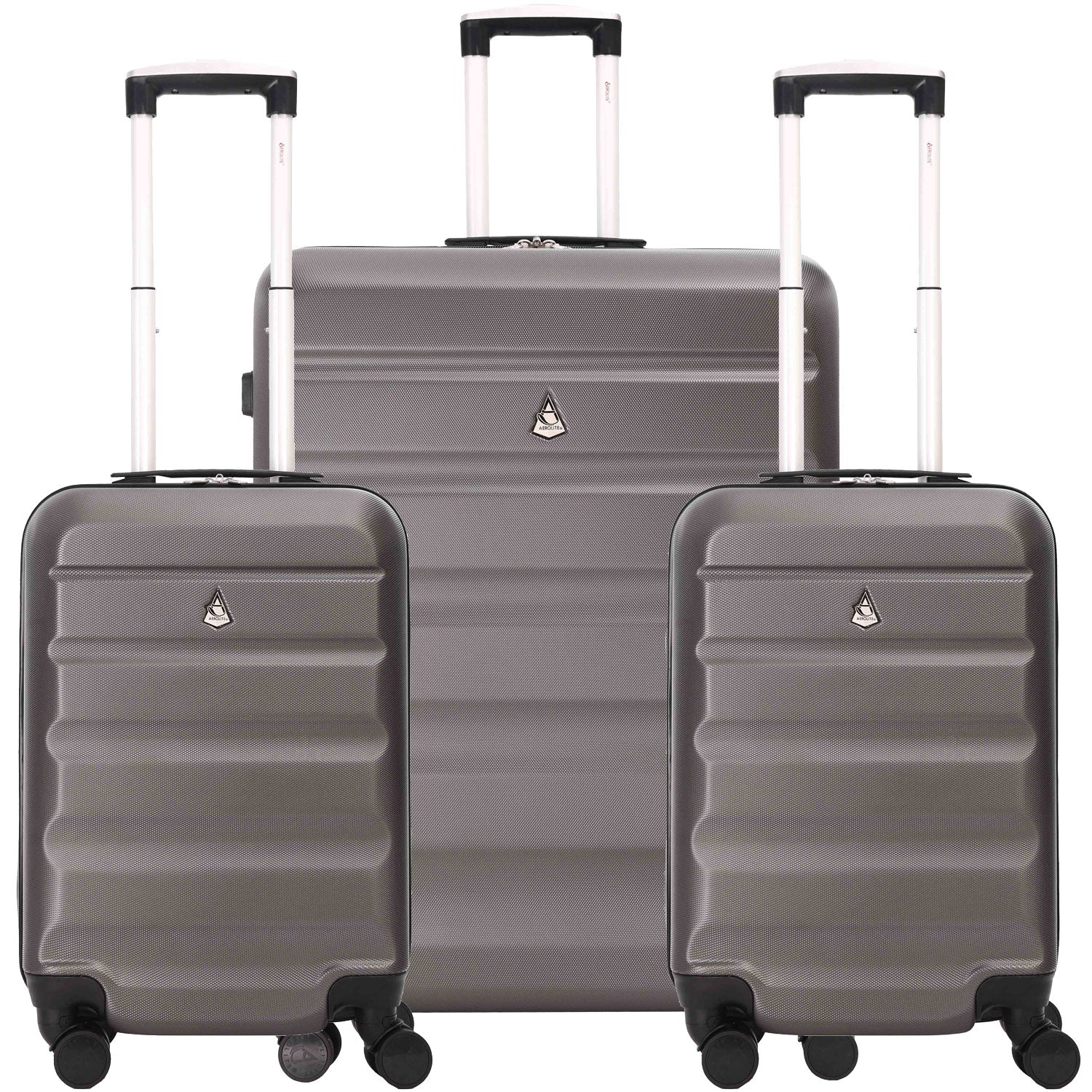 Aerolite Hard Shell Suitcase Luggage Group Travel Bundle - 2 x 21 Cabin Hand Luggage + 1 x Large 29" Hold Luggage Suitcase (3 Piece Luggage Set)