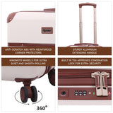 Aerolite Vintage Classic Retro Style Lightweight ABS Hard Shell Luggage With In-Built TSA Lock & Ultra Quiet Hinomoto 8-Wheels (Cabin 21", Medium 25", Large 29") - Aerolite UK