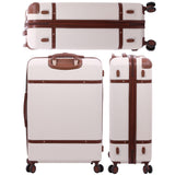 Aerolite Vintage Classic Retro Style Lightweight ABS Hard Shell Luggage With In-Built TSA Lock & Ultra Quiet Hinomoto 8-Wheels (Cabin 21", Medium 25", Large 29") - Aerolite UK