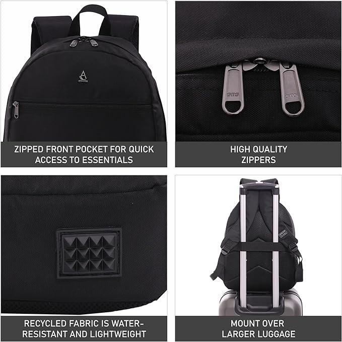 Aerolite 40x30x10 Lufthansa Maximum Size Backpack Recycled Eco-Friendly Shower-Resistant Cabin Luggage Travel Approved For British Airways, easyJet Swiss and Austrian Airlines with 10 Year Warranty - Aerolite UK