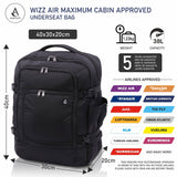 Aerolite Wizz Air Bundle, Expandable (55x40x20cm) to (55x40x23cm) Wizz (Priority) Maximum Cabin Suitcase and 40x30x20cm Wizz Air Maximum Size Eco-Friendly Backpack