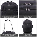 Aerolite Expandable (55x40x20cm) to (55x40x23cm) Ryanair (Priority) Maximum Allowance Lightweight Cabin Hand Luggage 2 Wheels + 40x30x20cm Wizz Air Maximum Size Eco - Friendly Backpack - Aerolite UK