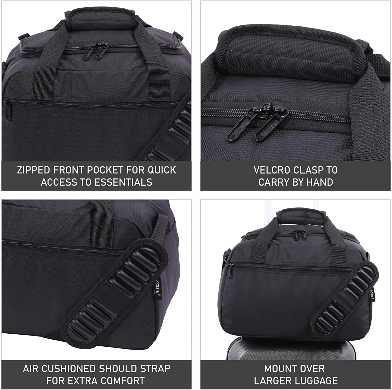 Aerolite Wizz Air Max Cabin Bundle – Expandable 55x40x23cm Suitcase + 40x30x20cm Underseat Holdall - Lightweight, Eco-Friendly Travel Set