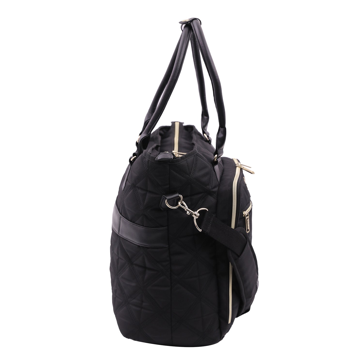 Aerolite 45x36x20cm Easyjet Maximum Super Premium Quality Eco Friendly Laptop Bag - Fits up to 16.5", Overnight Hand Cabin Luggage Shoulder Bag Quilted with 10 Year Warranty (Black) + Luggage Scale + TSA Lock