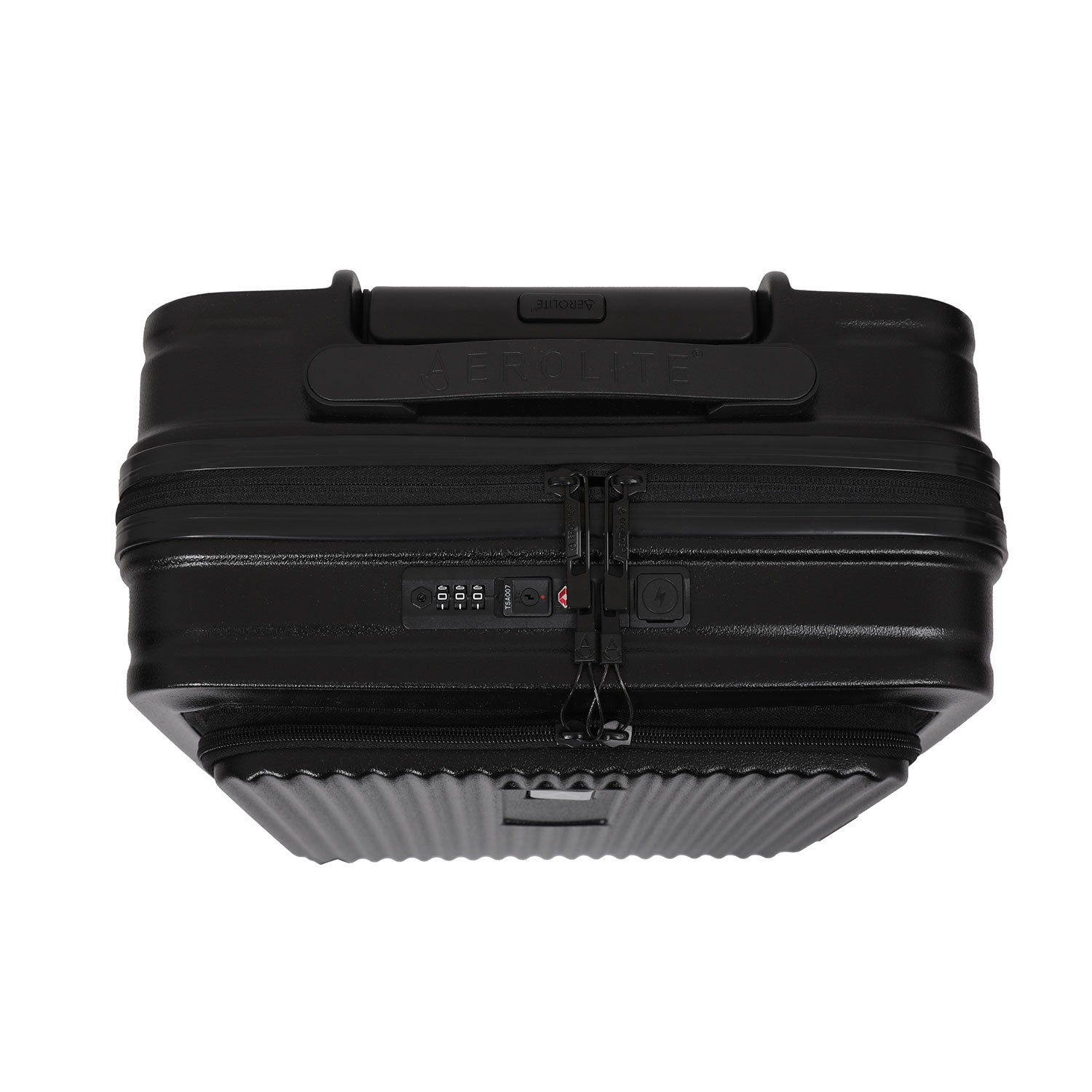 Aerolite M-Lite Smart 21” Cabin Suitcase – Silent & Smooth Hinomoto Wheels with Brake Button, Front Laptop Pocket, Durable PP Polypropylene, USB Charging, TSA Lock, 55x40x23cm