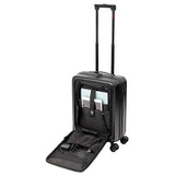 Aerolite M-Lite Smart 21” Cabin Suitcase – Silent & Smooth Hinomoto Wheels with Brake Button, Front Laptop Pocket, Durable PP Polypropylene, USB Charging, TSA Lock, 55x40x23cm