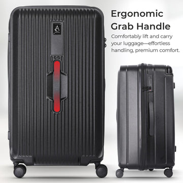 Aerolite M-Lite Trunk – Premium 77cm 100.4L Capacity Check-In Suitcase, Durable PP Polypropylene, TSA Lock, 8+1 Silent Hinomoto Wheels, Luxury Eco Interior, 15-Year Guarantee, Pack Up To 32Kg