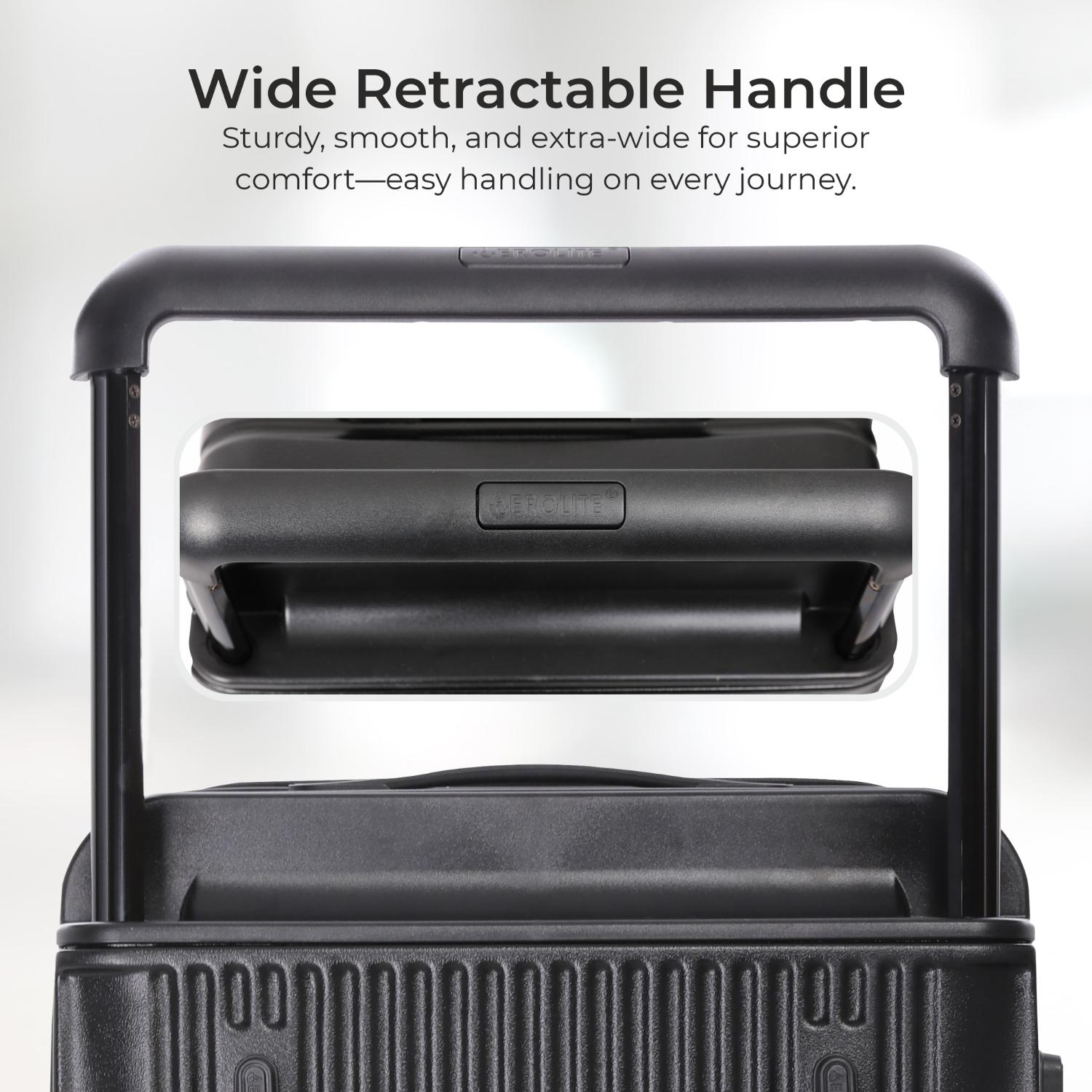 Aerolite M-Lite Trunk – Premium 77cm 100.4L Capacity Check-In Suitcase, Durable PP Polypropylene, TSA Lock, 8+1 Silent Hinomoto Wheels, Luxury Eco Interior, 15-Year Guarantee, Pack Up To 32Kg