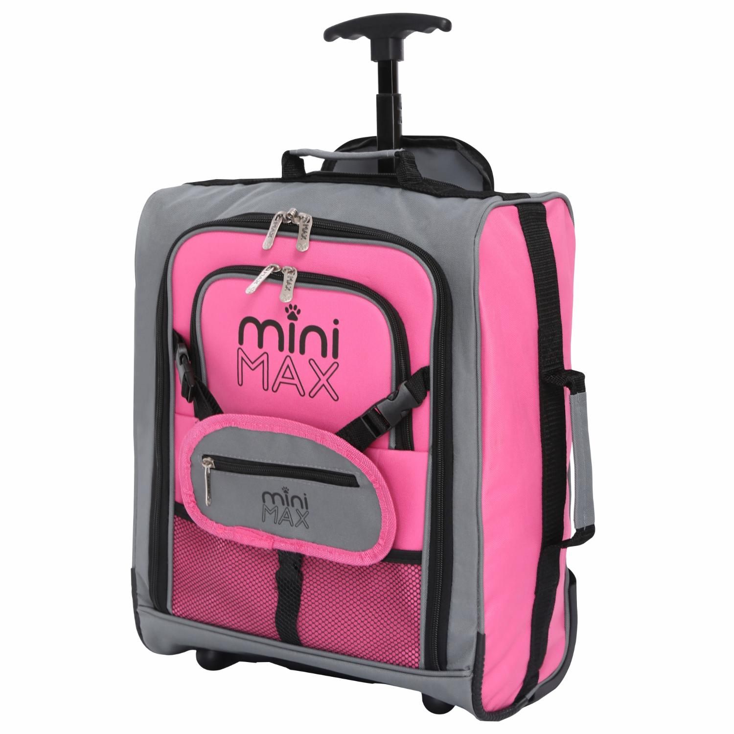 Aerolite MiniMAX New Ryanair 40x30x20 Maximum Size Cabin Underseat Trolley Backpack, also fits Wizz Air maximum size requirements, 2 Wheels