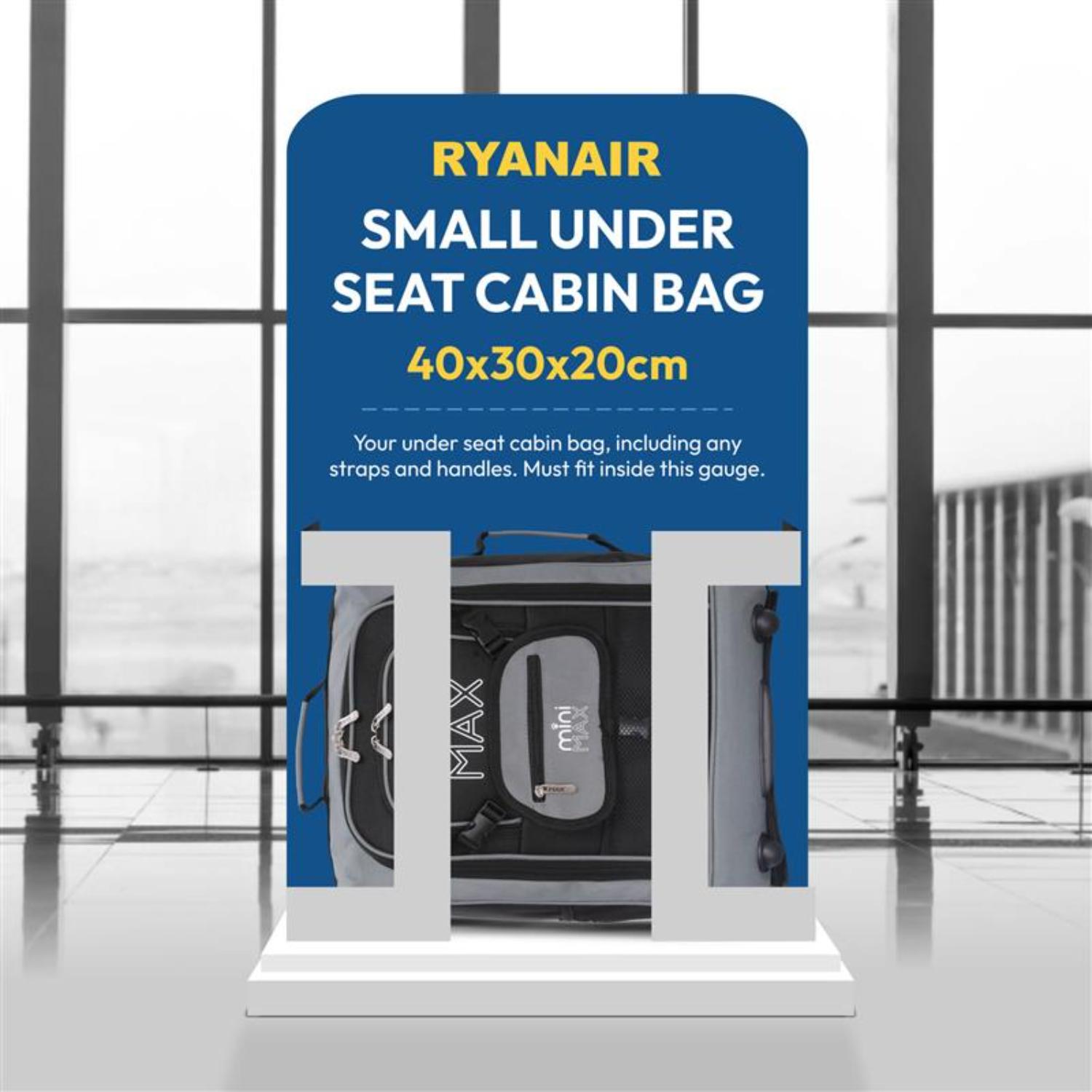Aerolite MiniMAX New Ryanair 40x30x20 Maximum Size Cabin Underseat Trolley Backpack, also fits Wizz Air maximum size requirements, 2 Wheels