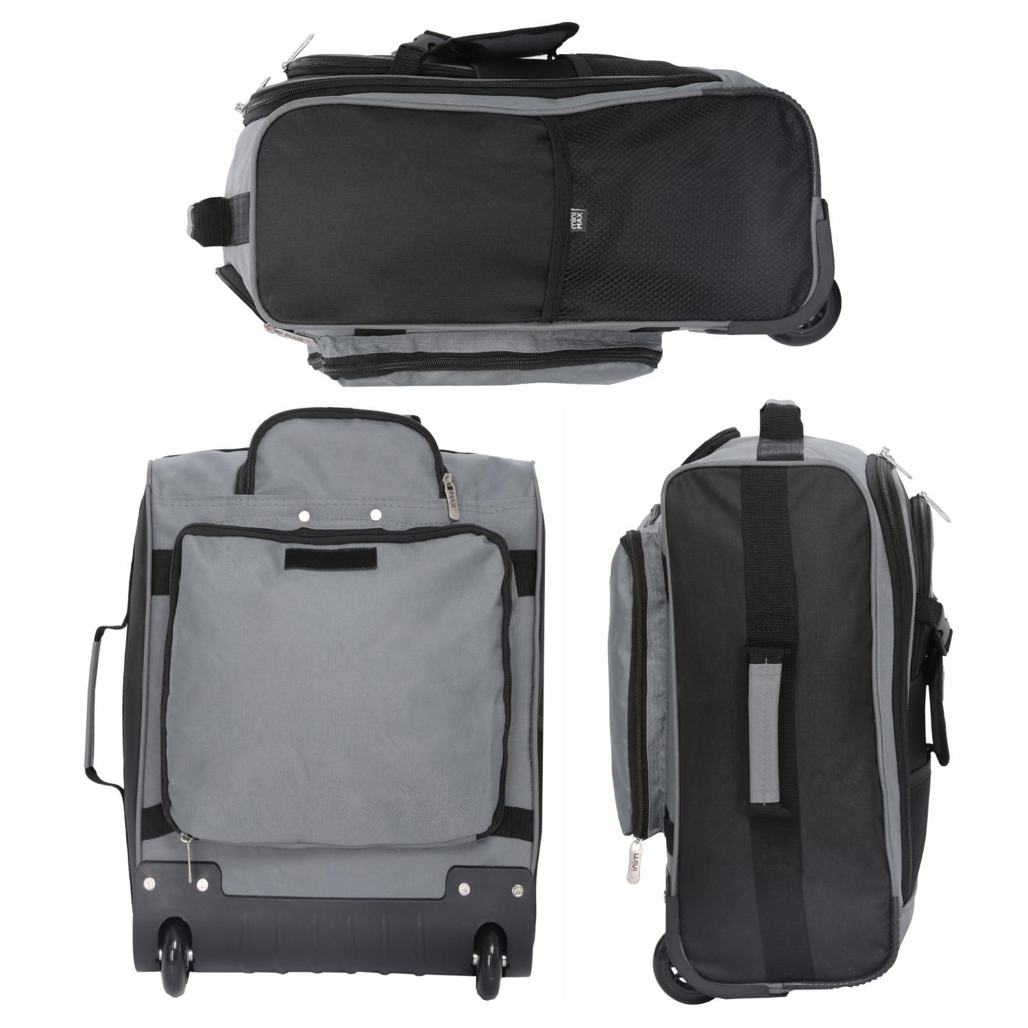 Aerolite MiniMAX 20L Wizz Air 40x30x20 Maximum Size Cabin Hand Luggage Under Seat Trolley Backpack Carry On Cabin Hand Luggage Bag 2 Wheel (Black) - Aerolite UK