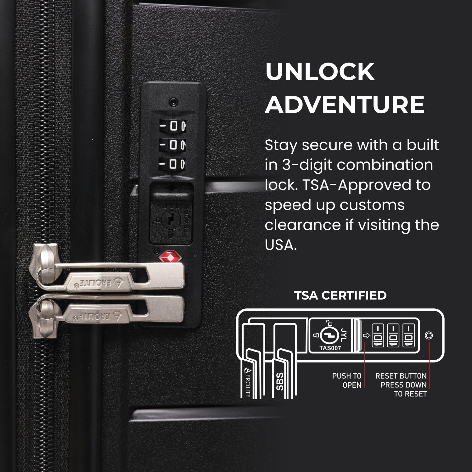 Aerolite Premium PP 2-Piece Luggage Set, Lightweight Polypropylene Hard Shell Suitcases with 4 Dual Spinner Wheels & TSA Lock, Expandable Cabin (21”), Large (28”), Expandable Carry-On Case Included – Black