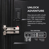 Aerolite Premium PP 2-Piece Luggage Set, Lightweight Polypropylene Hard Shell Suitcases with 4 Dual Spinner Wheels & TSA Lock, Expandable Cabin (21”), Large (28”), Expandable Carry-On Case Included – Black