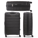 Aerolite Premium PP 2-Piece Luggage Set, Lightweight Polypropylene Hard Shell Suitcases with 4 Dual Spinner Wheels & TSA Lock, Expandable Cabin (21”), Large (28”), Expandable Carry-On Case Included – Black