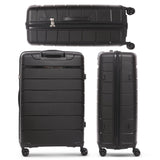 Aerolite 28” Large 100L Lightweight Polypropylene (PP) Check-In Suitcase – Hard Shell Luggage with Spinner Wheels, TSA Lock & Waterproof Pocket, Black
