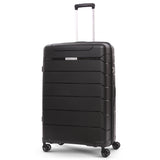 Aerolite Premium PP 2-Piece Luggage Set, Lightweight Polypropylene Hard Shell Suitcases with 4 Dual Spinner Wheels & TSA Lock, Expandable Cabin (21”), Large (28”), Expandable Carry-On Case Included – Black