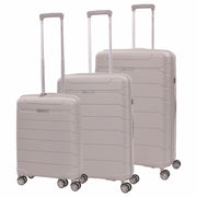 Aerolite Premium PP 3-Piece Luggage Set, Lightweight Polypropylene Hard Shell Suitcases with 4 Dual Spinner Wheels & TSA Lock, Expandable Cabin (21”), Medium (24”), Large (28”), Expandable Carry-On Case Included – Cream