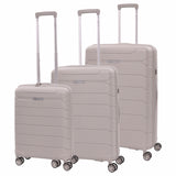 Aerolite Premium PP 3-Piece Luggage Set, Lightweight Polypropylene Hard Shell Suitcases with 4 Dual Spinner Wheels & TSA Lock, Expandable Cabin (21”), Medium (24”), Large (28”), Expandable Carry-On Case Included – Cream