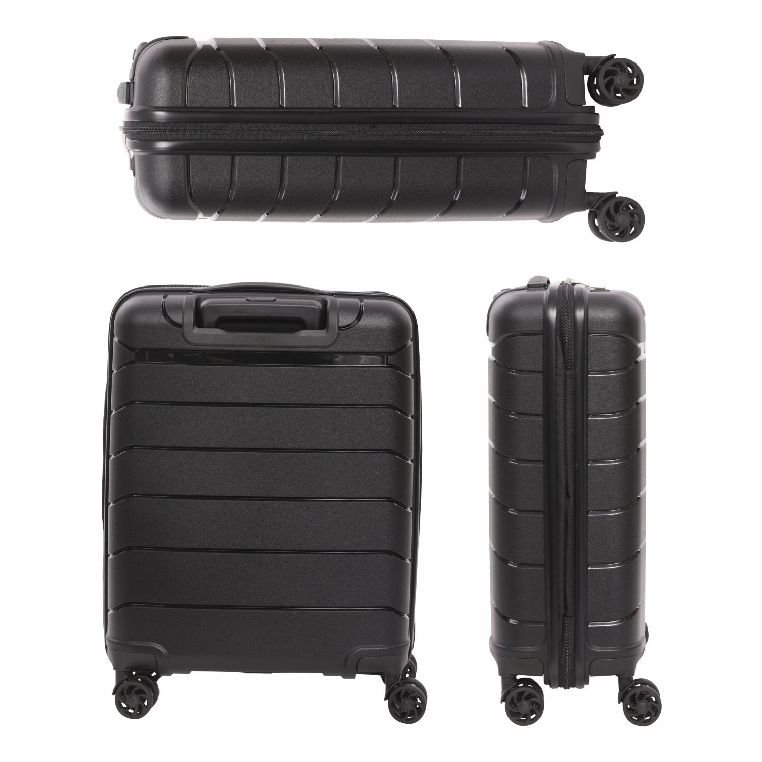 Aerolite Travel Bundle – 55x40x20/23cm Expandable Cabin Suitcase + 40x20x25cm Ryanair-Free Underseat Bag with TSA Lock – Lightweight, Airline-Approved Set (Black)